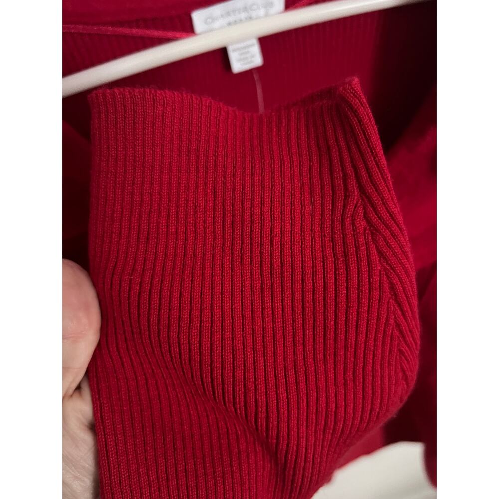 Charter Club Chalet Chic 2X Red Amore 100% Merino Wool Cardigan Sweater NWT - Picture 4 of 14